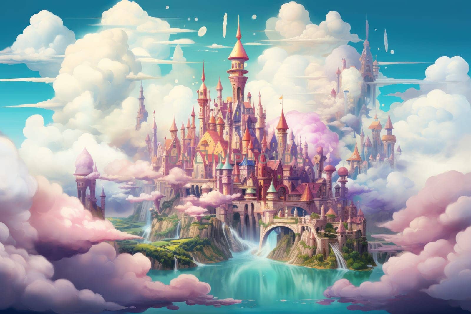 In the realm of fantasy, whimsical cloud castles grace the skies, defying gravity and capturing the imagination of dreamers.