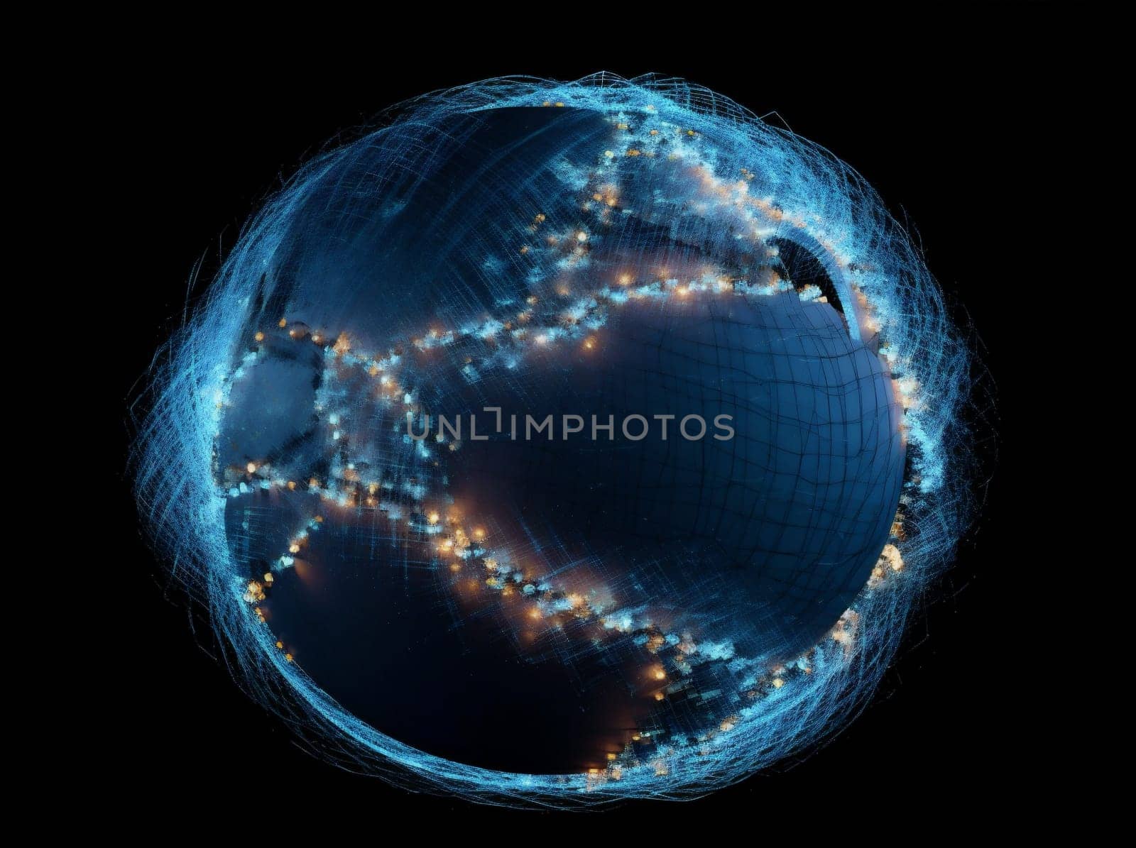 network planet connection map technology internet global earth cyberspace globe. Generative AI. by Vichizh