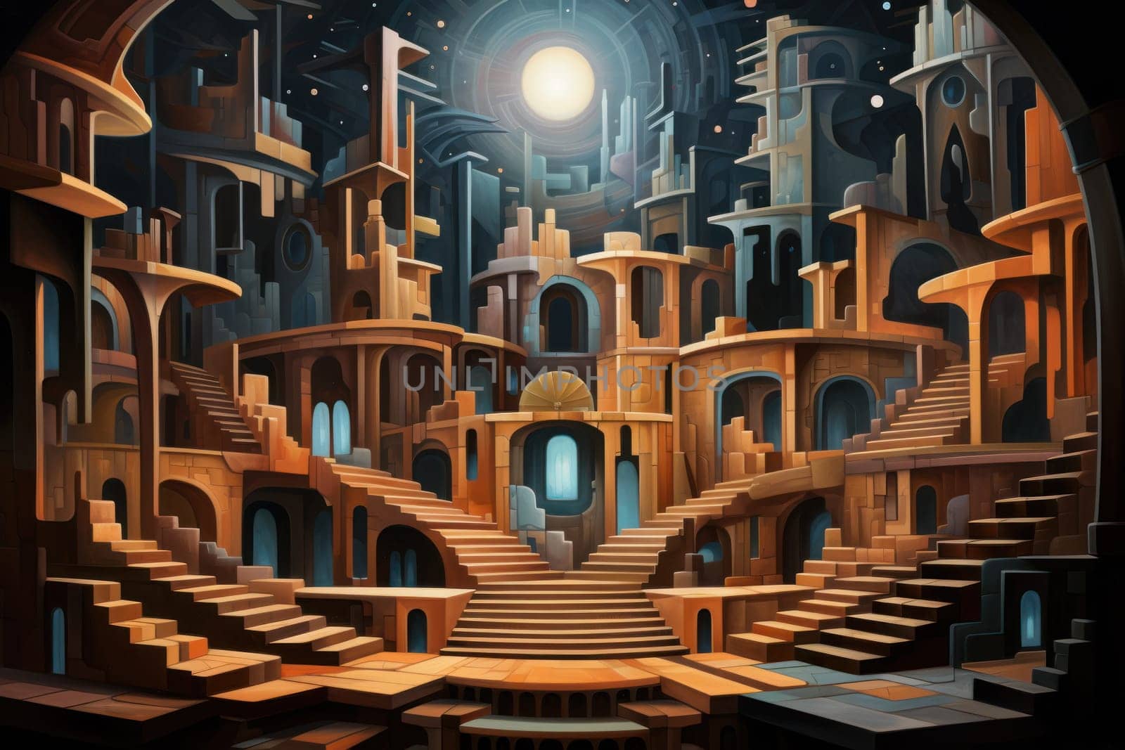 An awe-inspiring depiction of celestial libraries, ancient repositories of boundless universal wisdom.