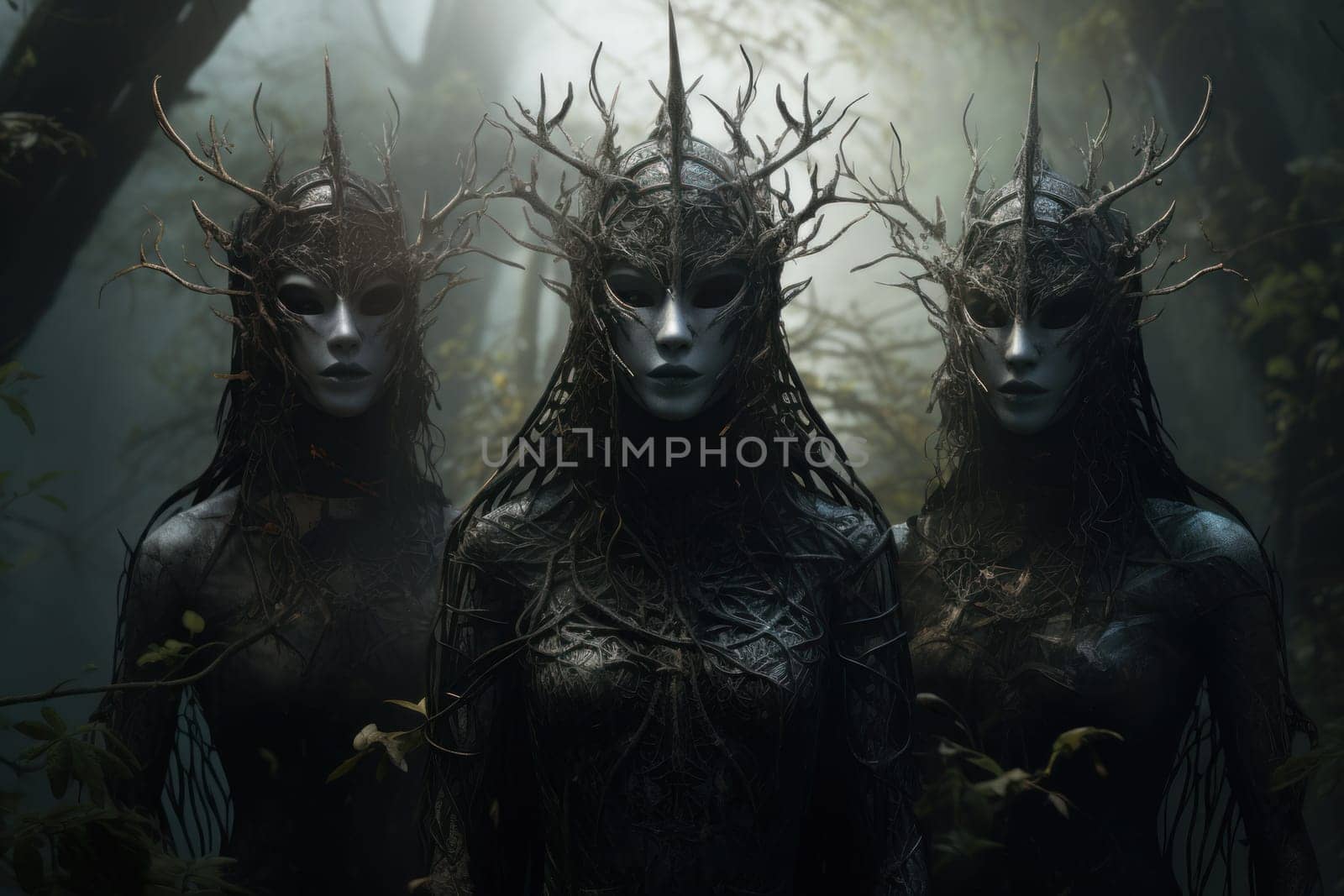 Deep within the realm of fantasy, vengeful banshees dwell, their anguished wails piercing the stillness of haunted forests.