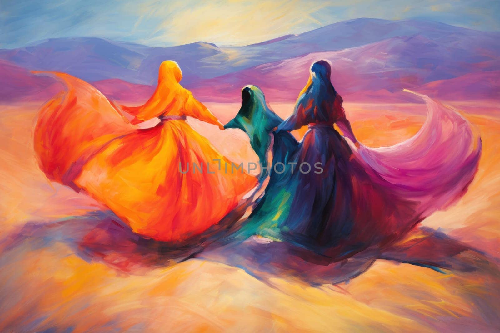 In the enchanting world of fantasy, there exist mystical beings known as whirling sand dervishes.