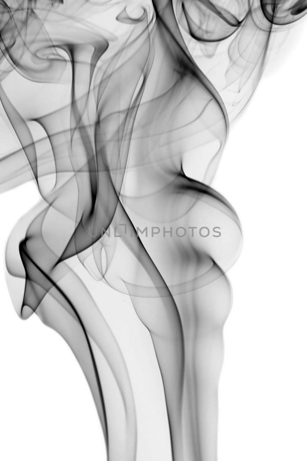 Abstract dark smoke isolated on white