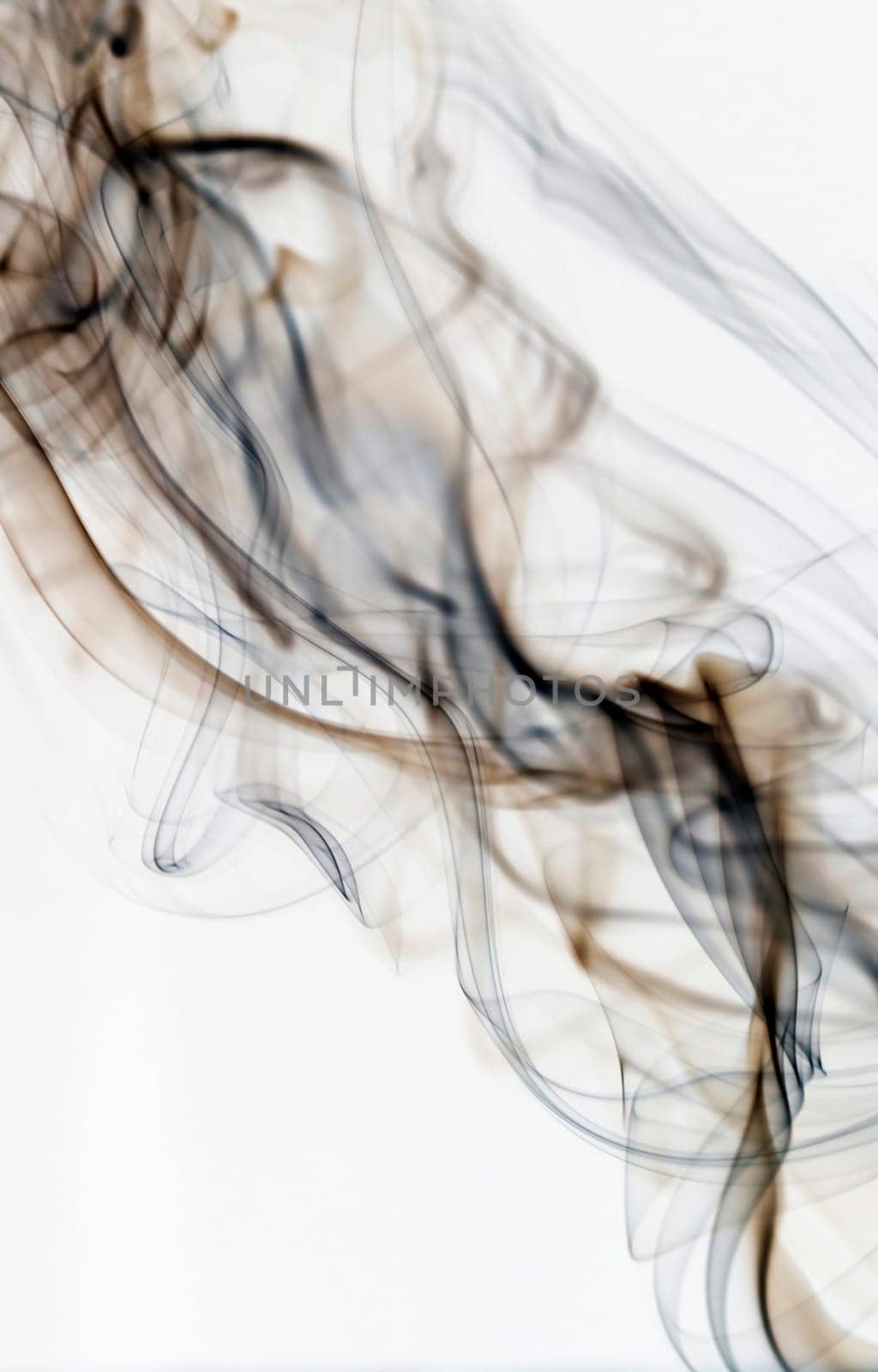 Abstract dark smoke isolated on white