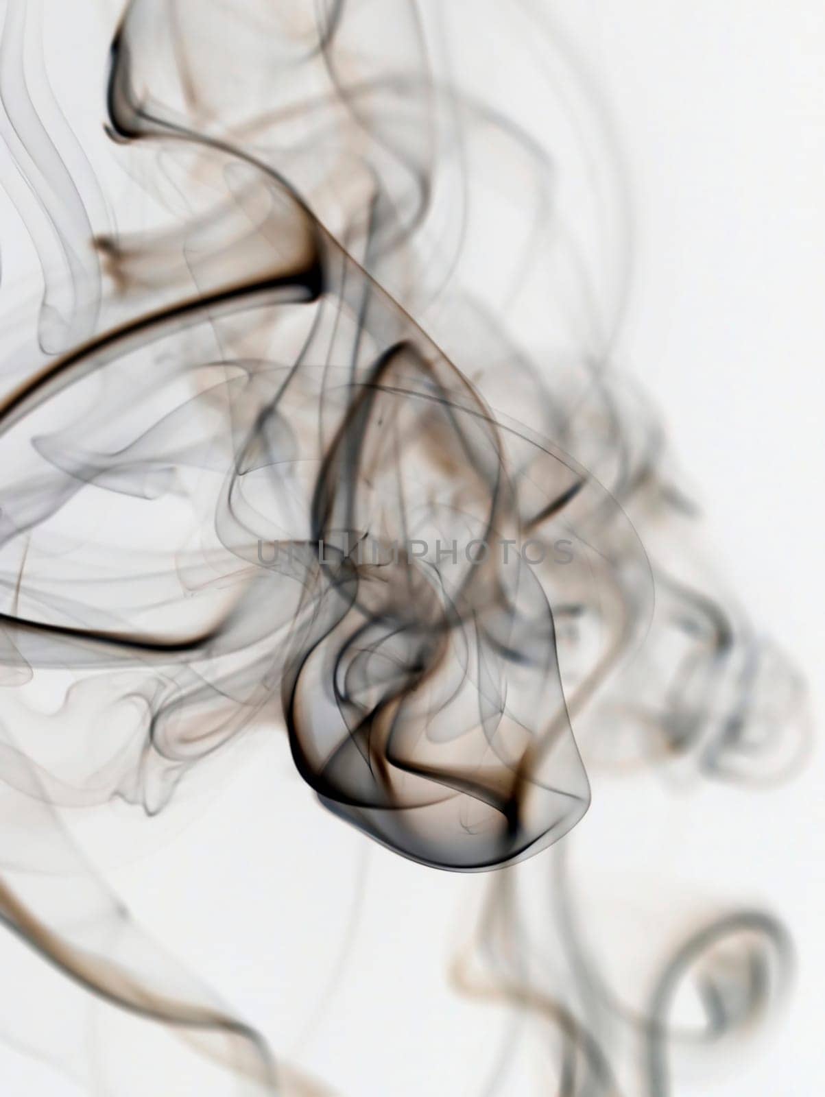 Abstract dark smoke isolated on white