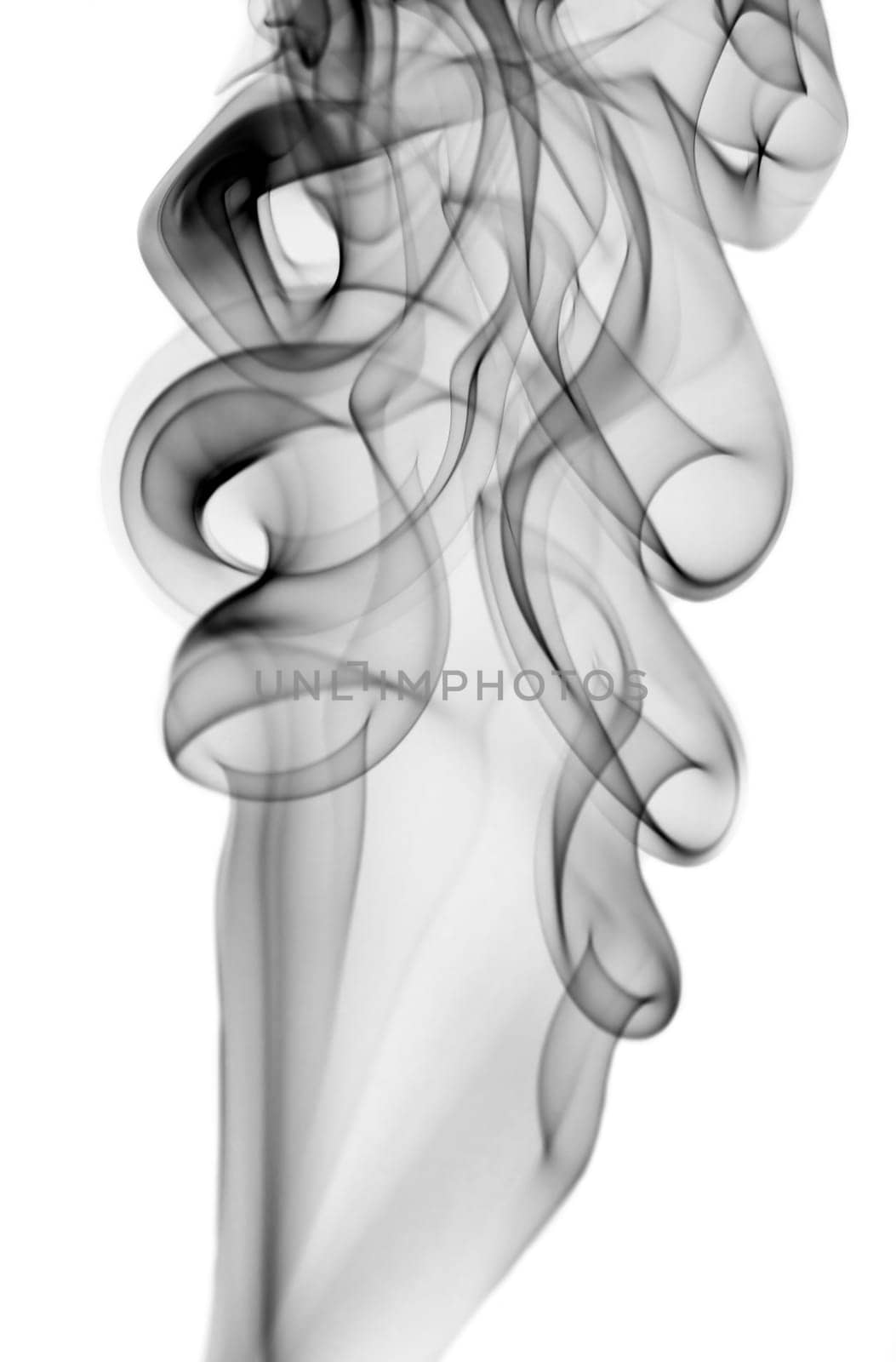 Abstract dark smoke isolated on white
