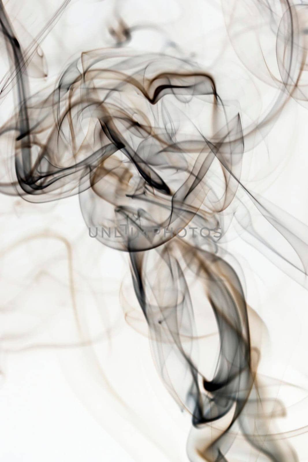 Abstract dark smoke isolated on white