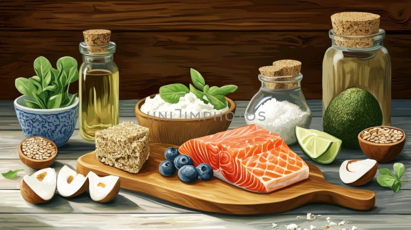 Ketogenic diet. Keto diet concept, Generative AI food