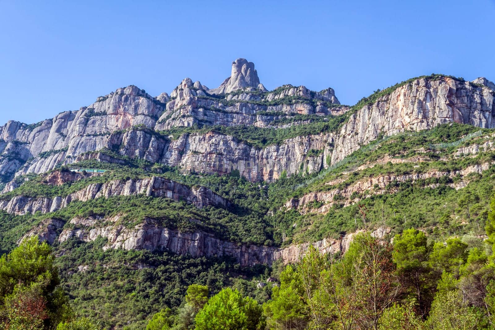 Montserrat is a mountain odd shape mountain at Barcelona, Spain. Catalonia