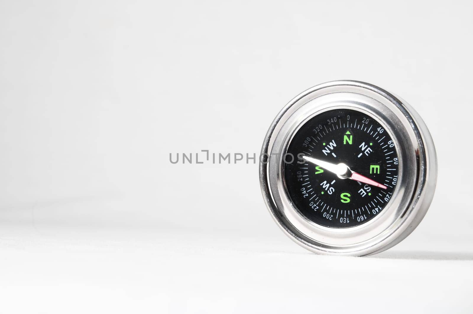 Orientation Concept - Analogic Compass on a White Background