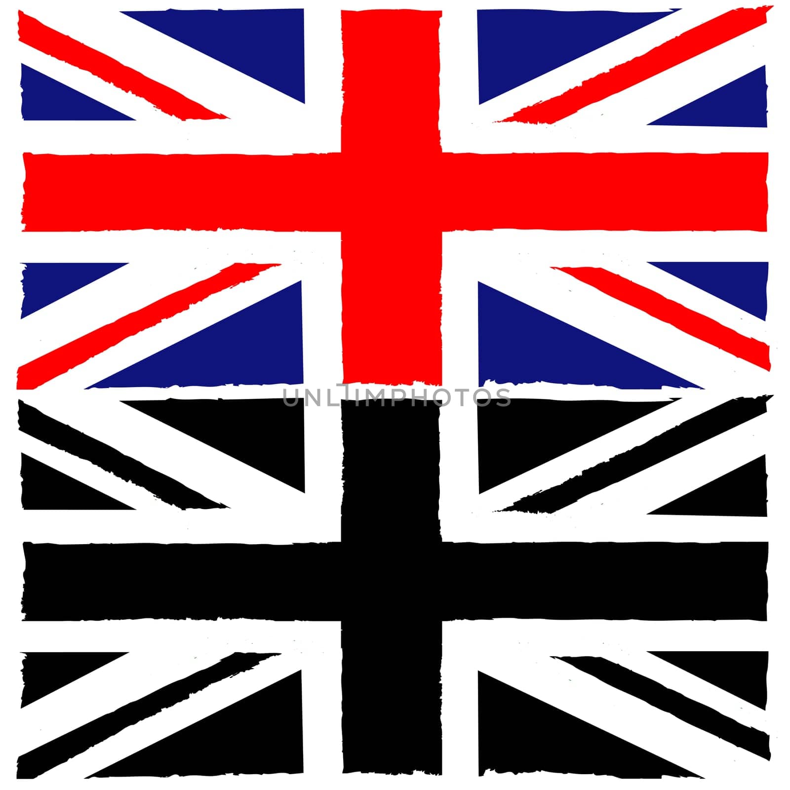 Concept illustration showing a painted Union Jack flag
