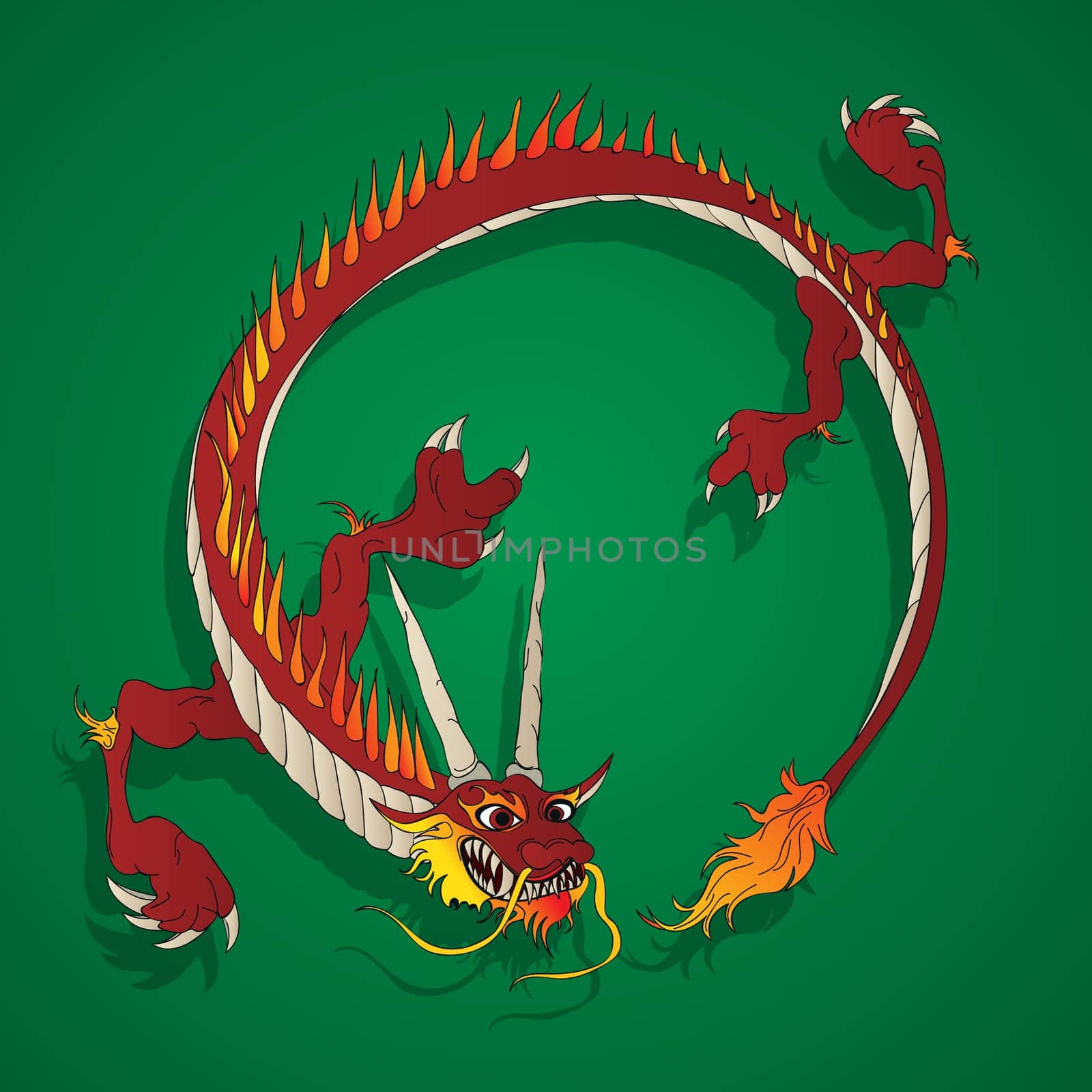 Chinese Dragon background, cartoon drawing