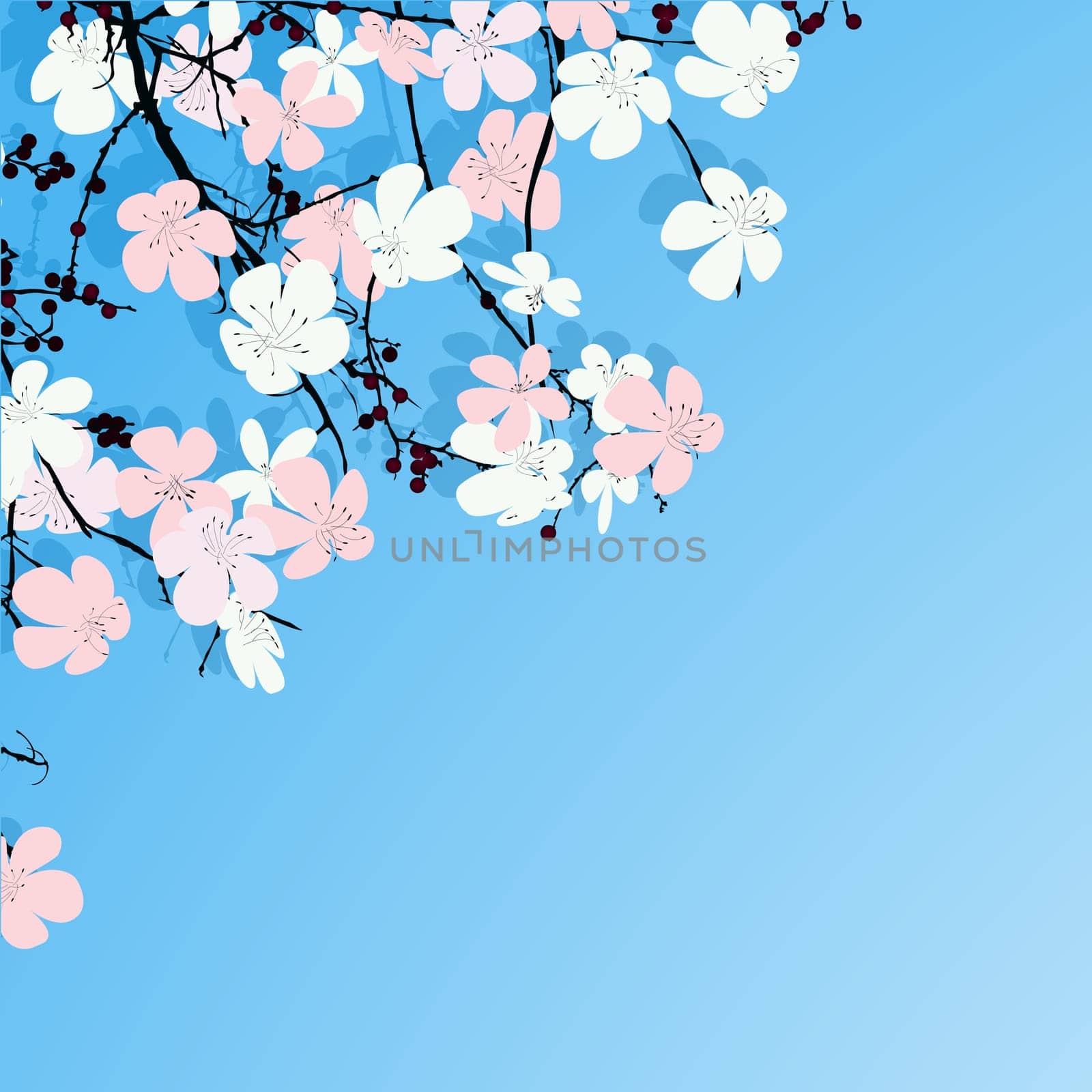 Vintage spring floral greeting card