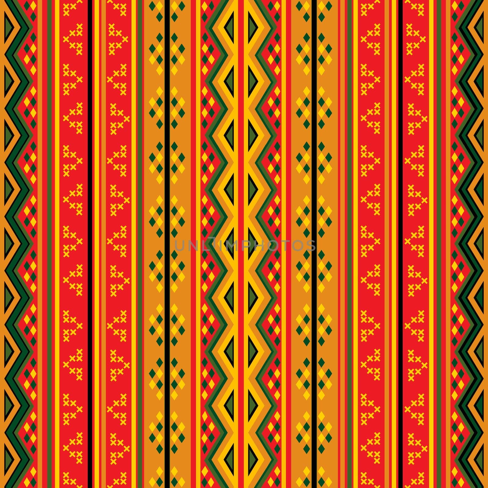 Seamless geaometric pattern in colors, tribal design