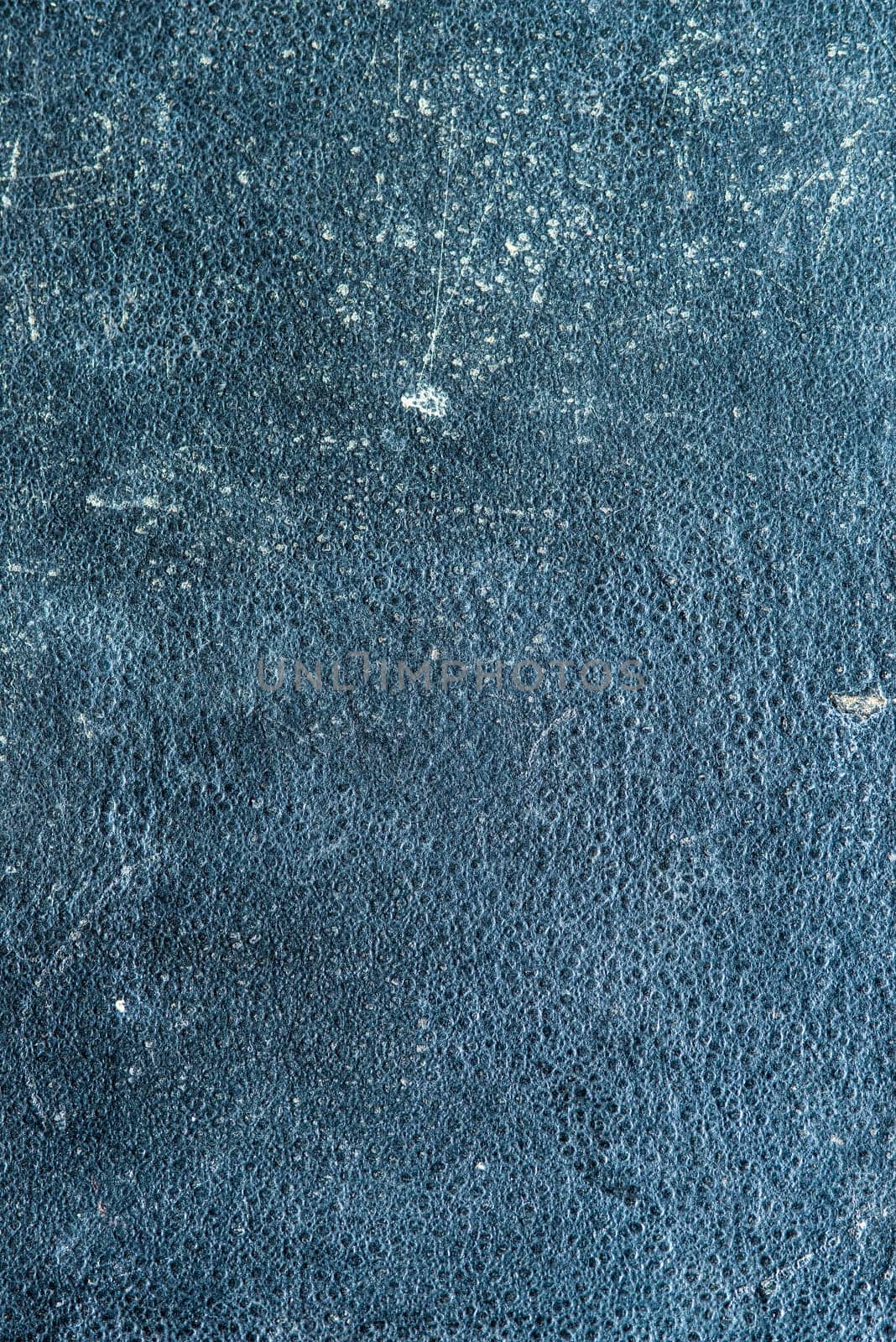 old book cover in blue cardboard