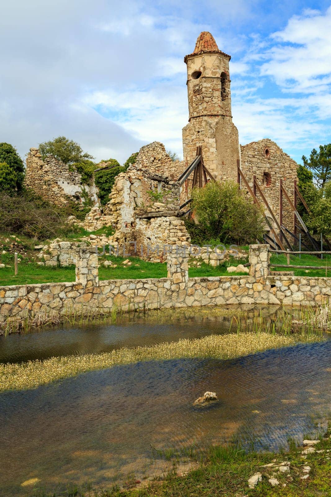Ruins of an old abandoned town in La MUssara (Tarragona, Spain)