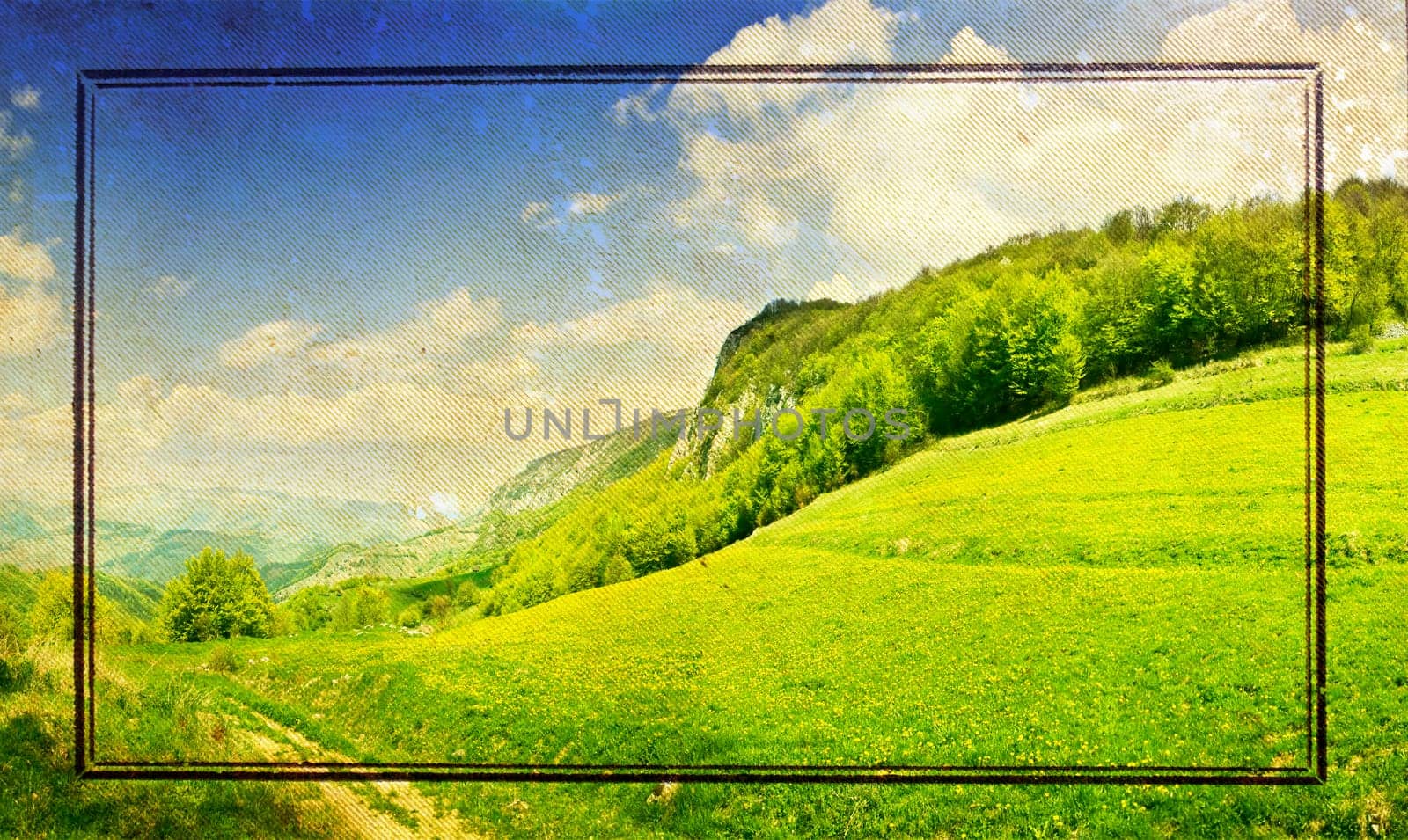 Vintage painted spring background