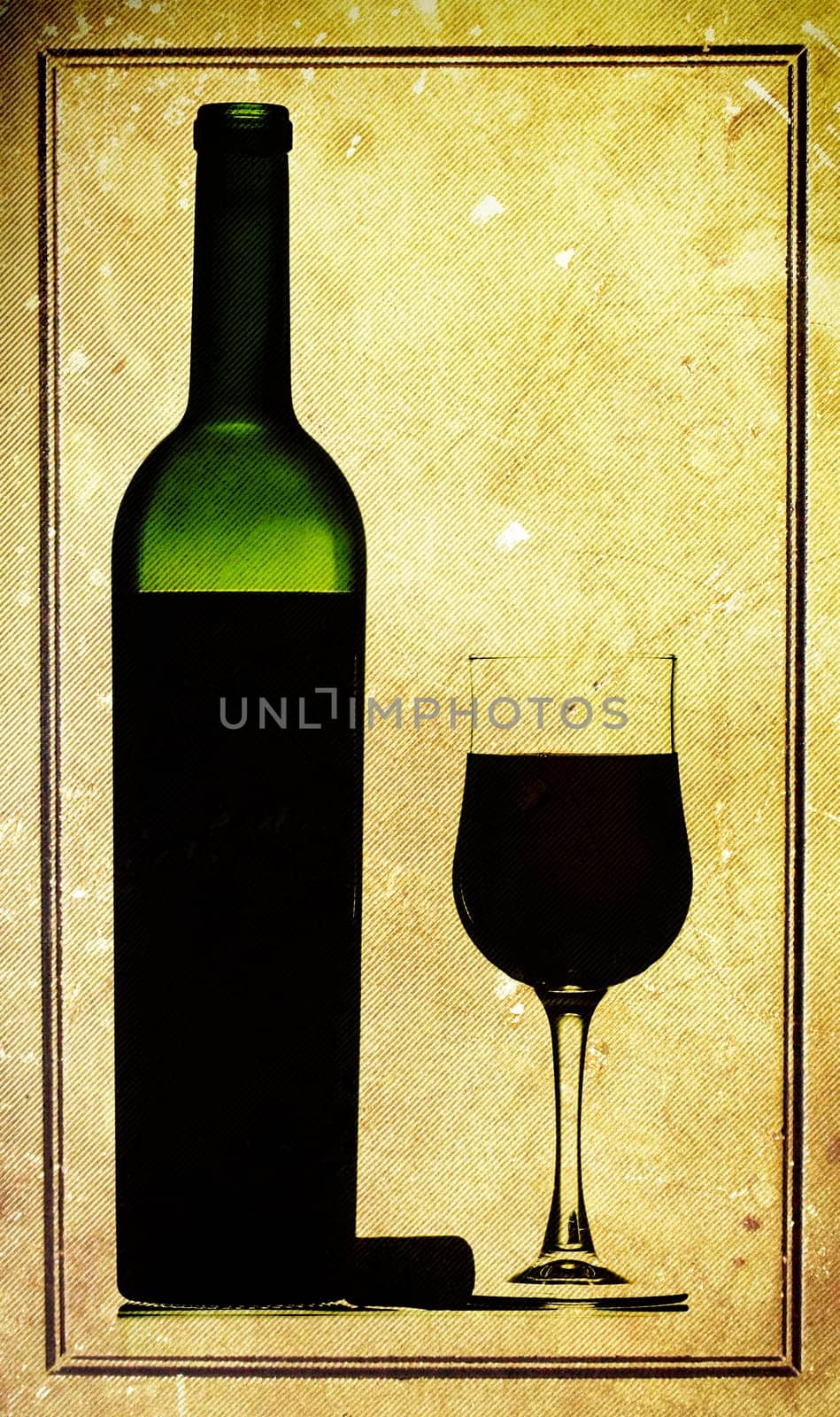 Glass and bottle of wine