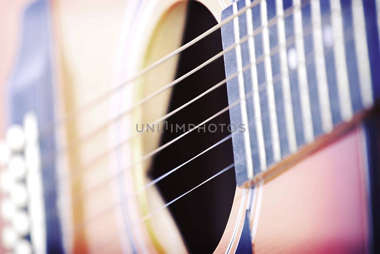 Close up on a classic guitar