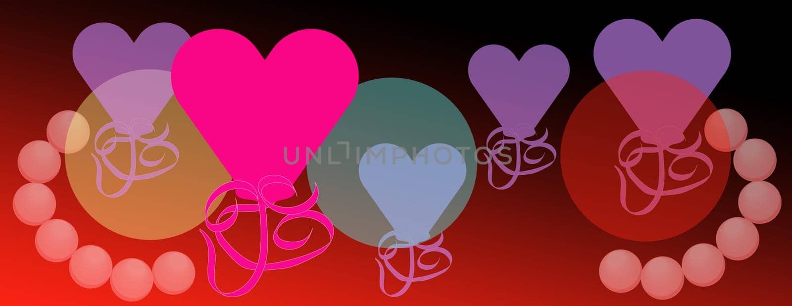 panoramic backdrop bright valentine hearts abstract balloons celebration of love background for valentines day greeting