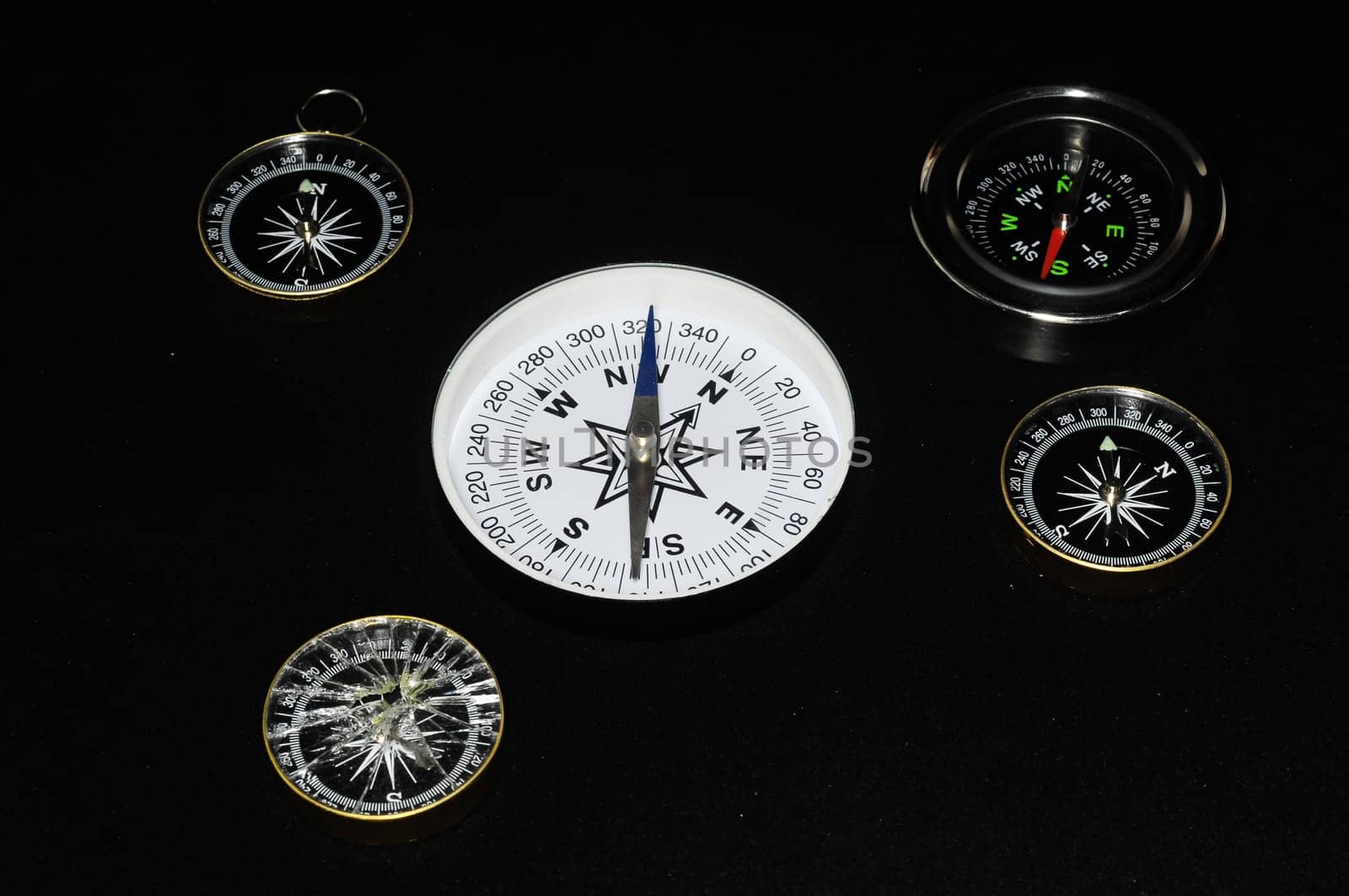 Vintage Orientation Tools on a Black Background