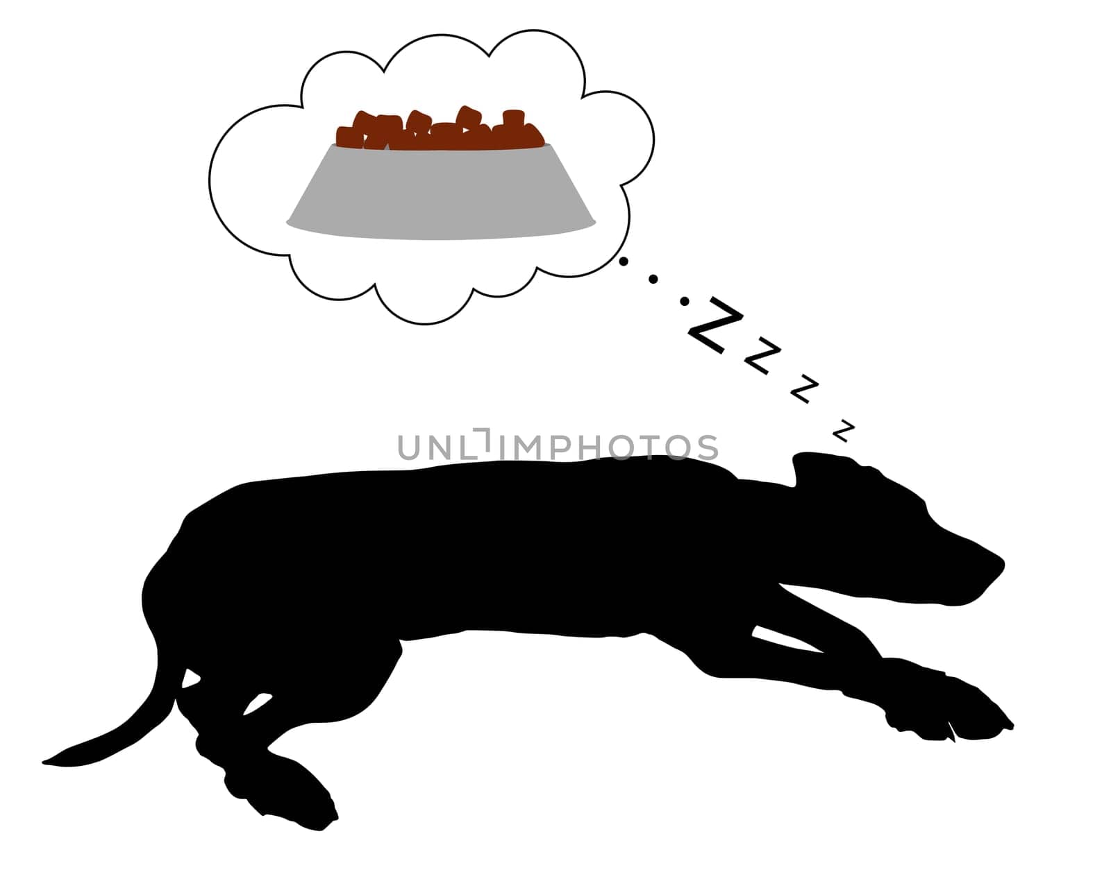 Dog dreams of eating