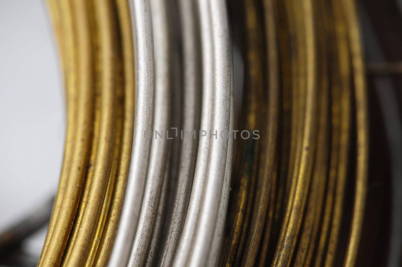 Lot of Different Metal Wire Isolated on a White Background
