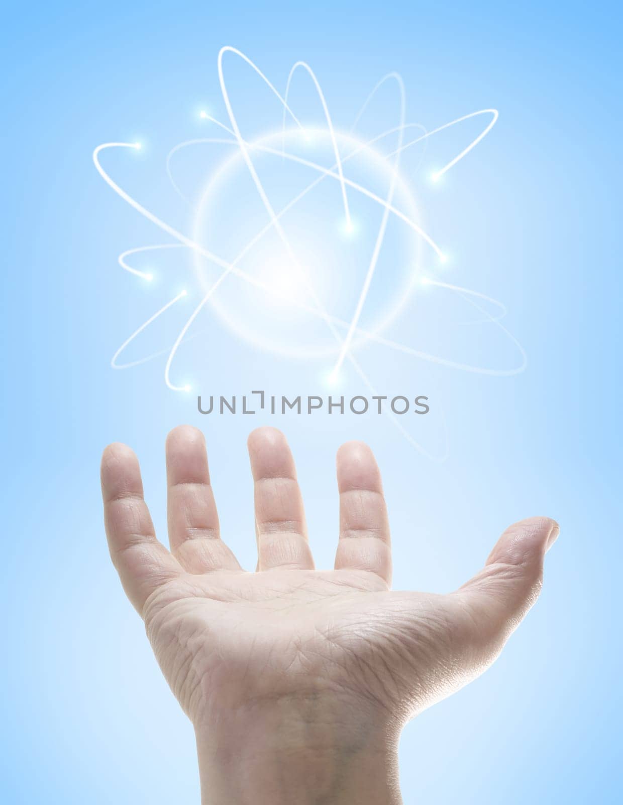 Power in the hands controlling a ball of energy.