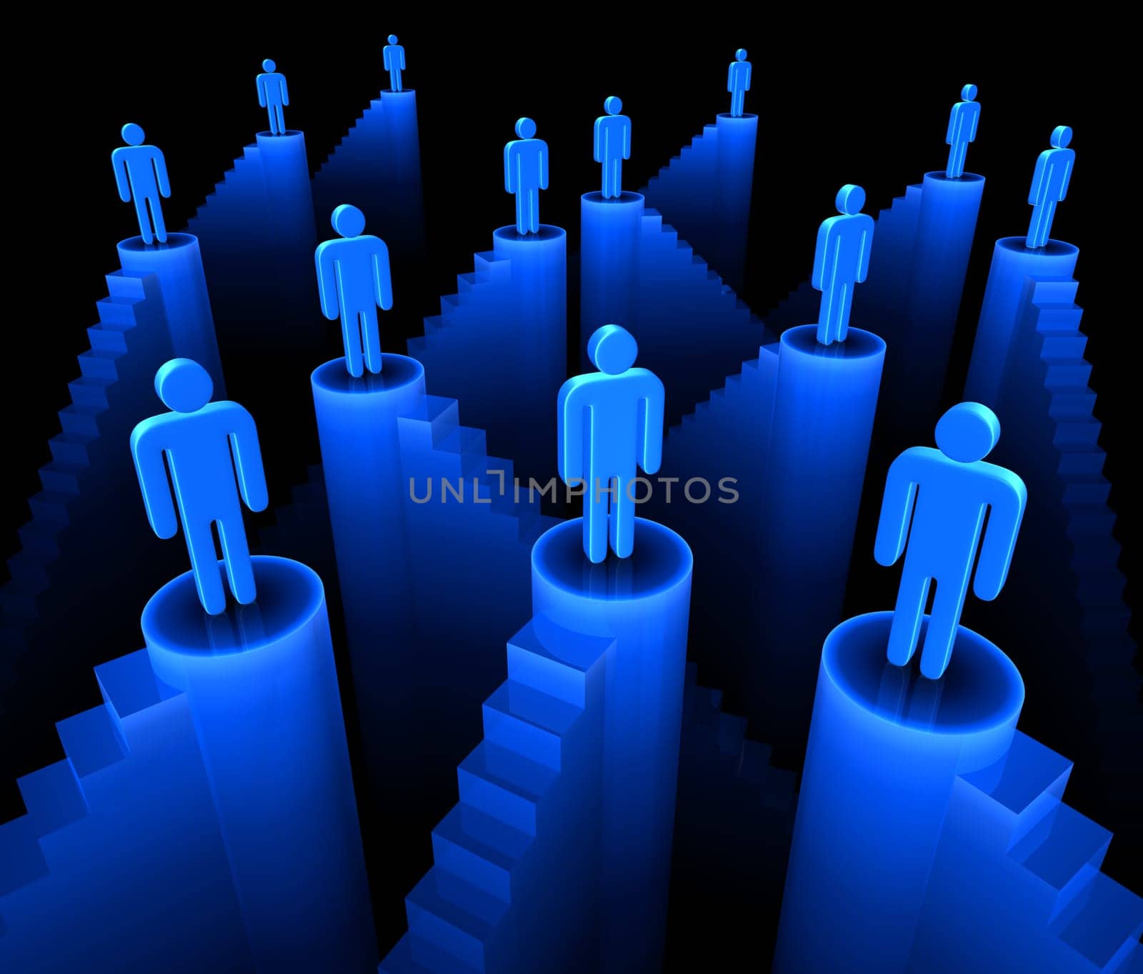 Concept team of people to reach their goals in business.
