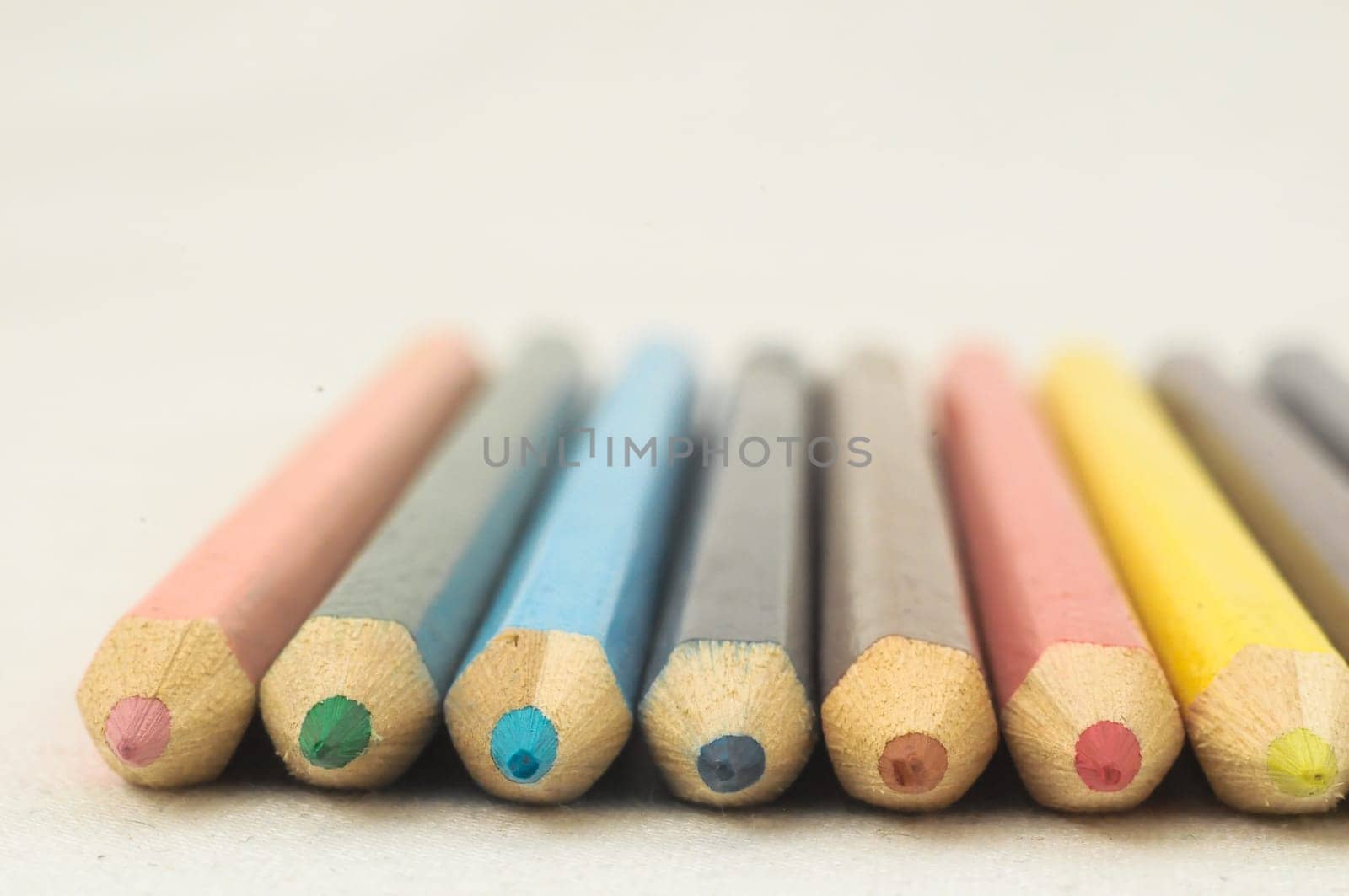 New Pencils Textured Set on a White Background