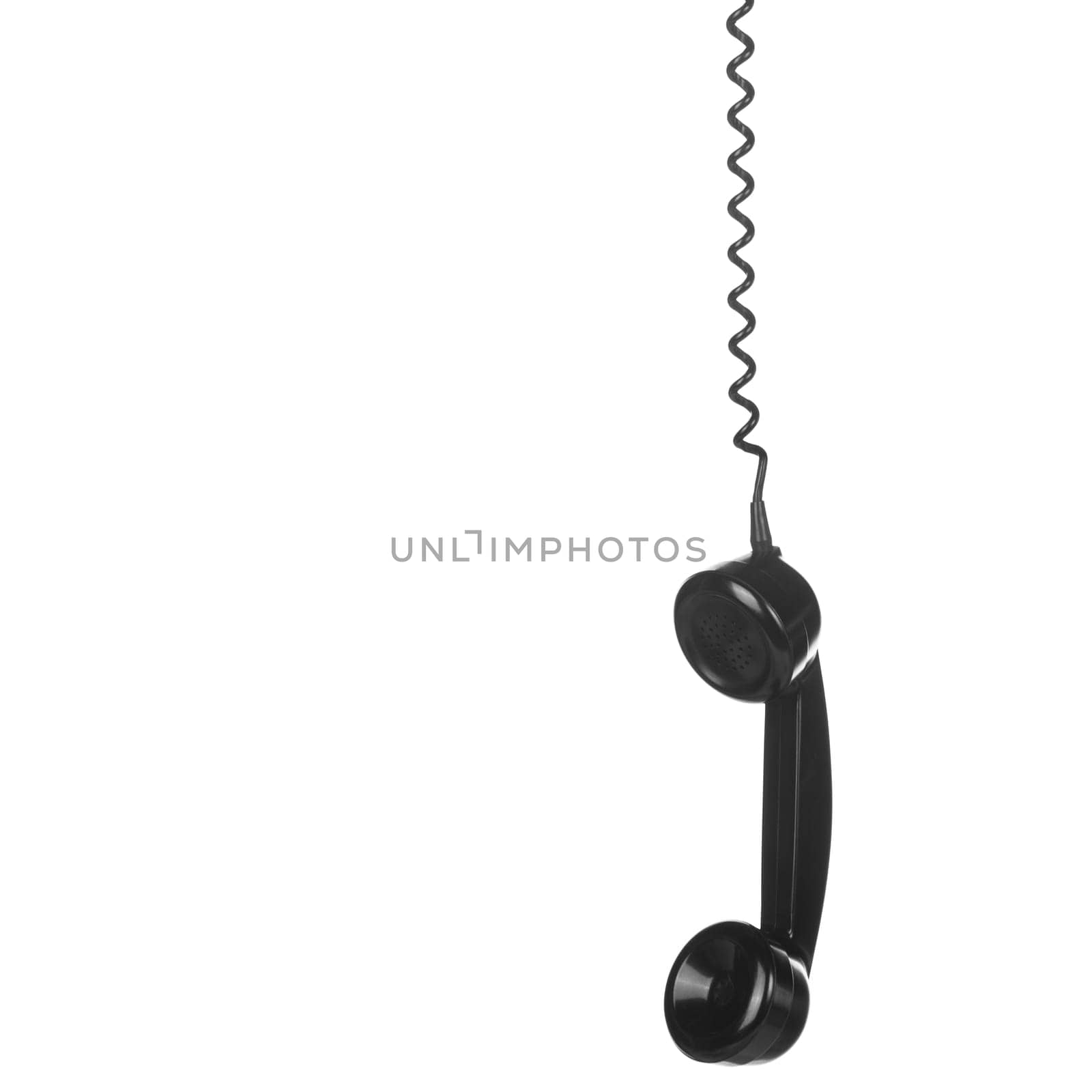 Old Vintage Black Telephone isolated on white background