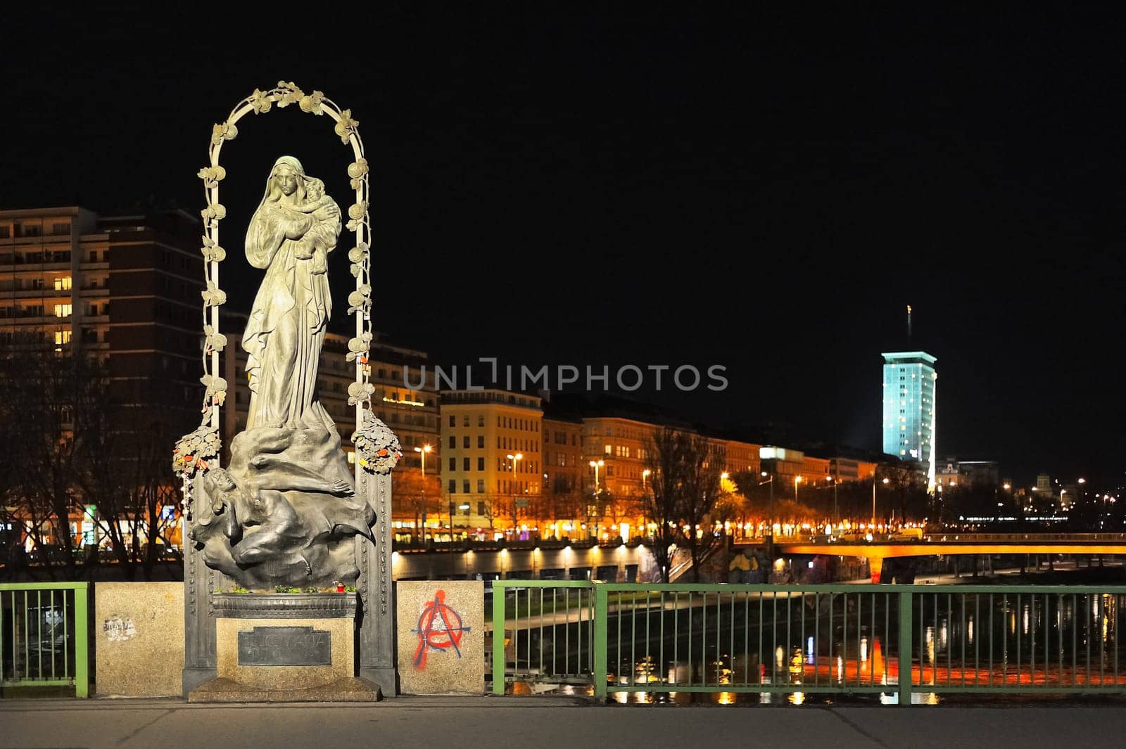 Statue of St. Mary on the Marienbruecke in Vienna