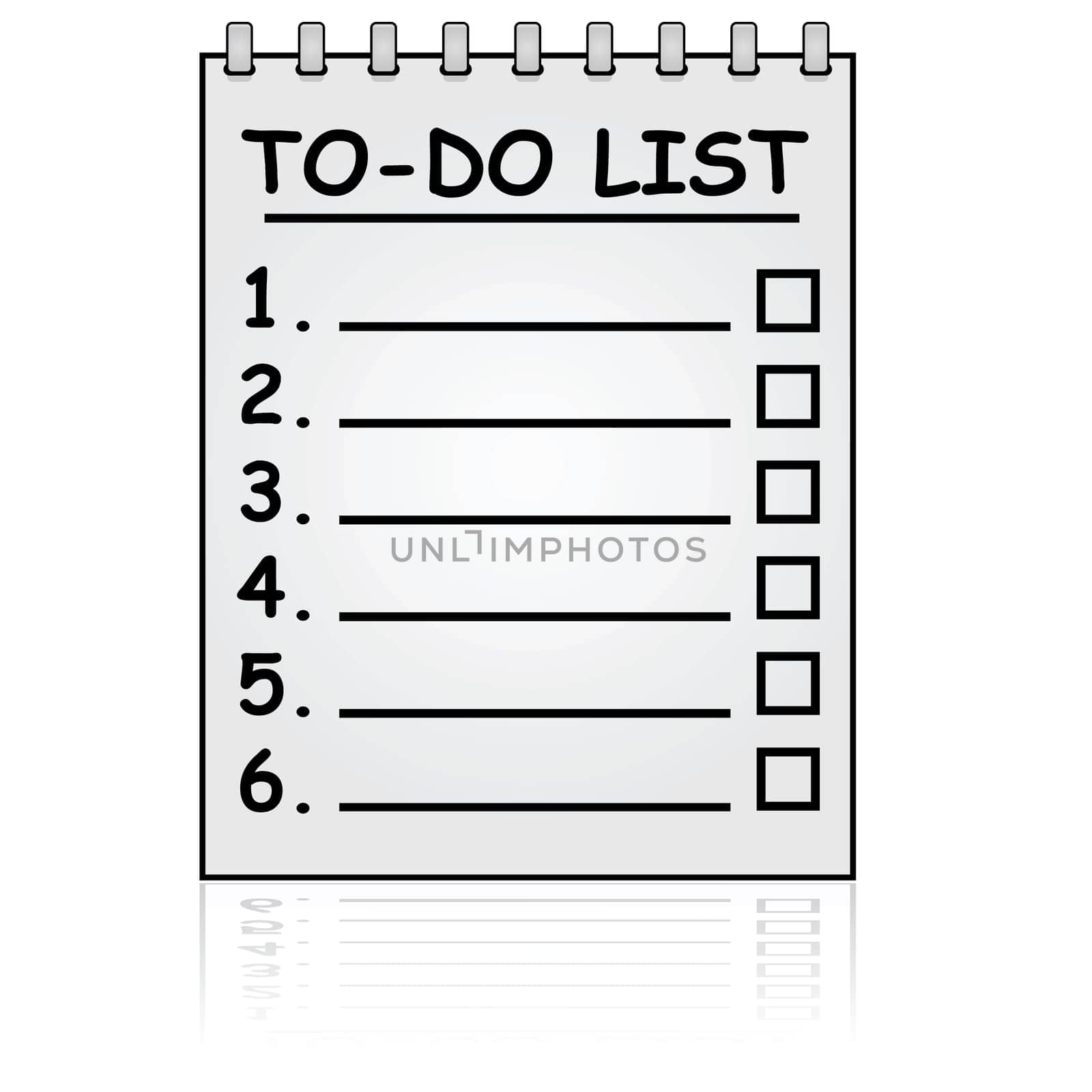 Cartoon illustration showing a paper pad with a To Do List