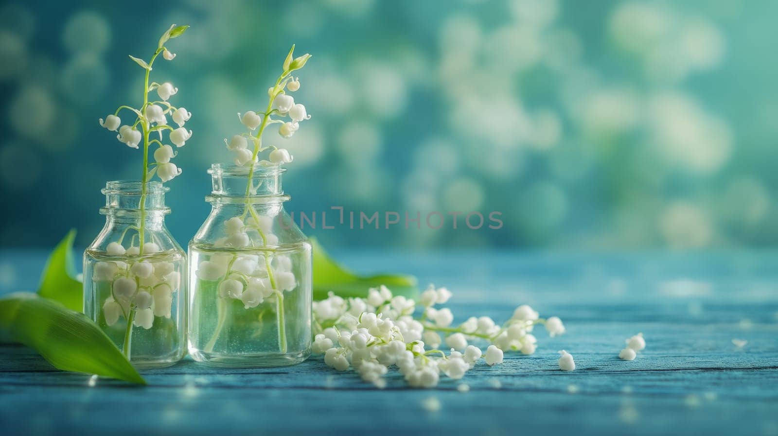 Lily of the Valley Essential Oil in a Small Bottle, Generative AI, nature