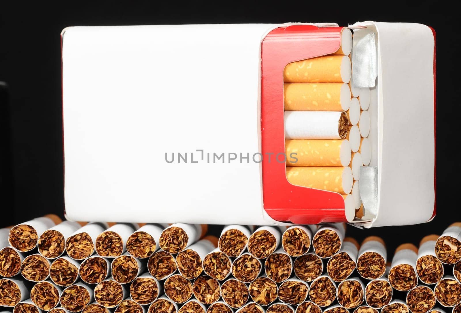 Close-up of Tobacco Cigarettes Background or texture