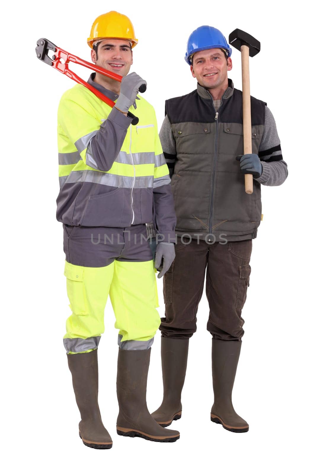 Two builder stood next to each other
