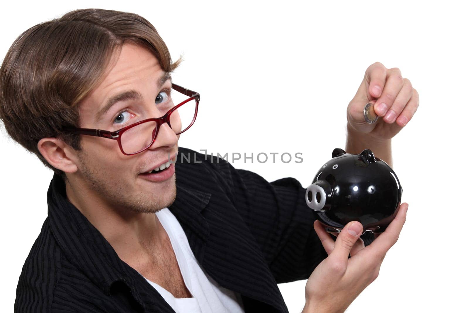 Man with a piggy bank