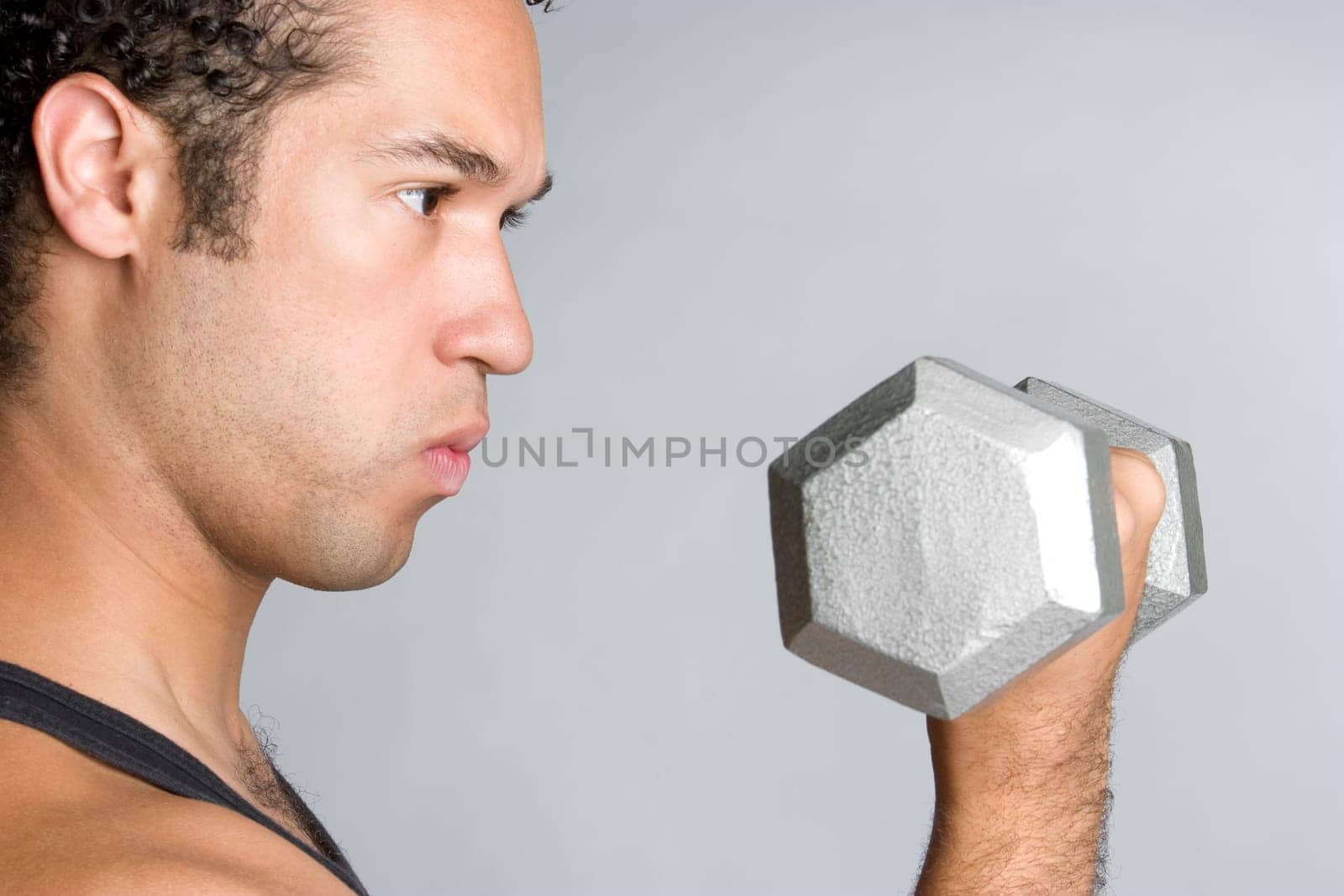 Young man exercising