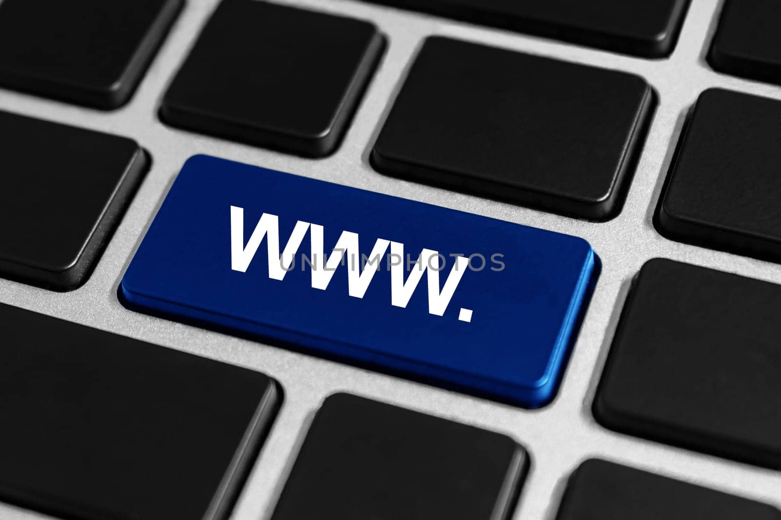 www or world wide web blue button on keyboard