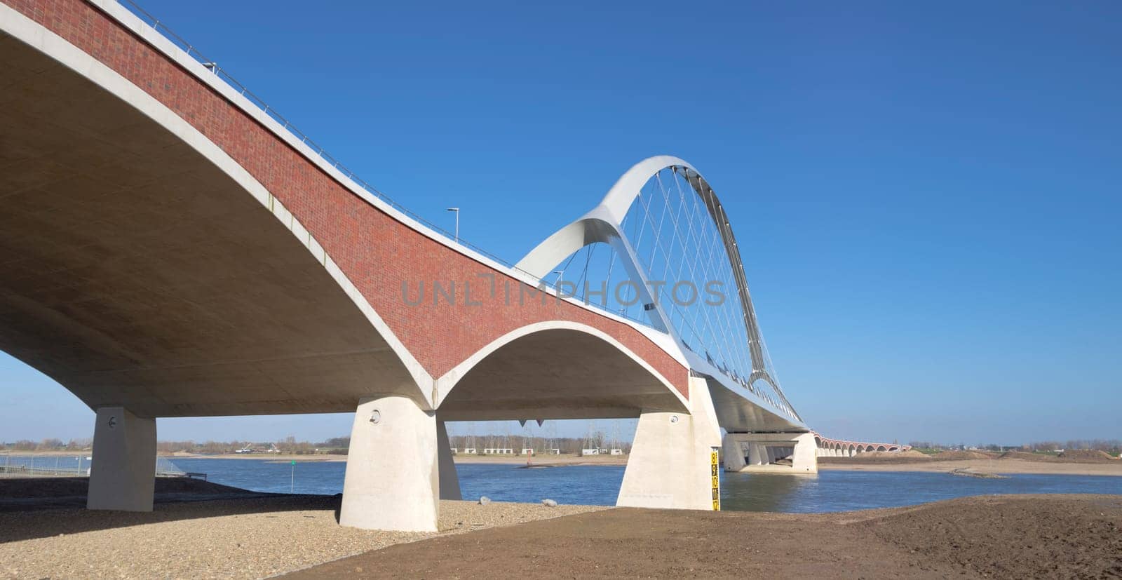 newly build arch bridge in Nijmegen, Netherlands. It connects the city with the newer residential areas on the north side of the Waal river