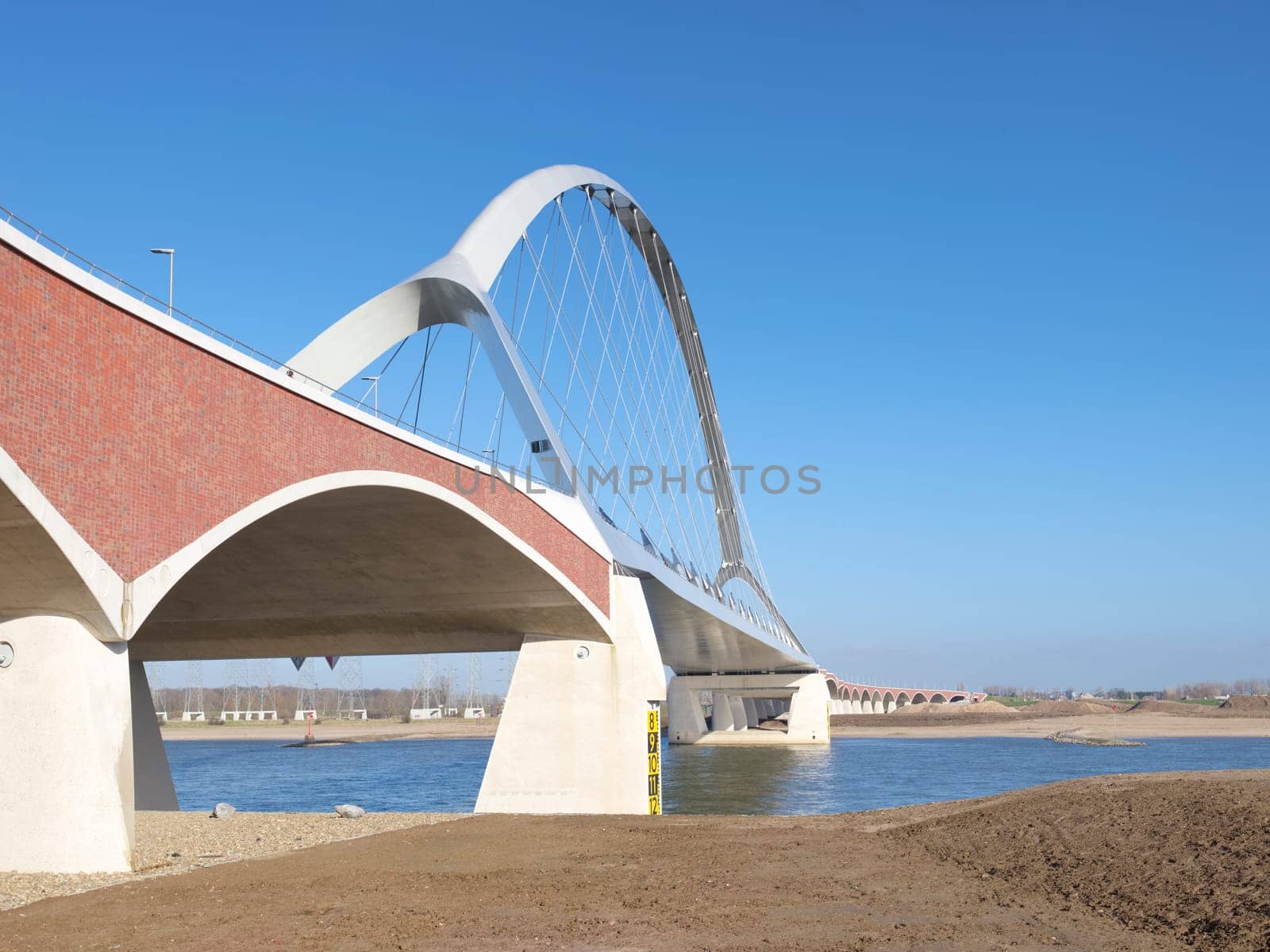 newly build arch bridge in Nijmegen, Netherlands. It connects the city with the newer residential areas on the north side of the Waal river