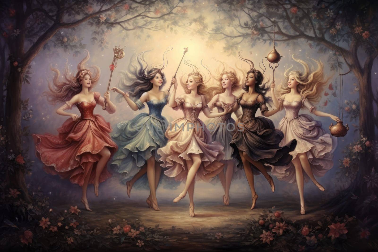 Immerse yourself in the enchanting world of holiday magic with this captivating illustration by a professional visual artist.
