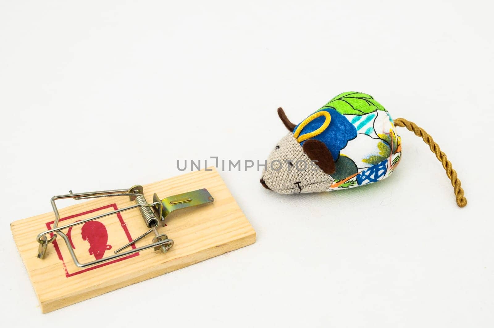 Wooden Mouse Trap on a White Background