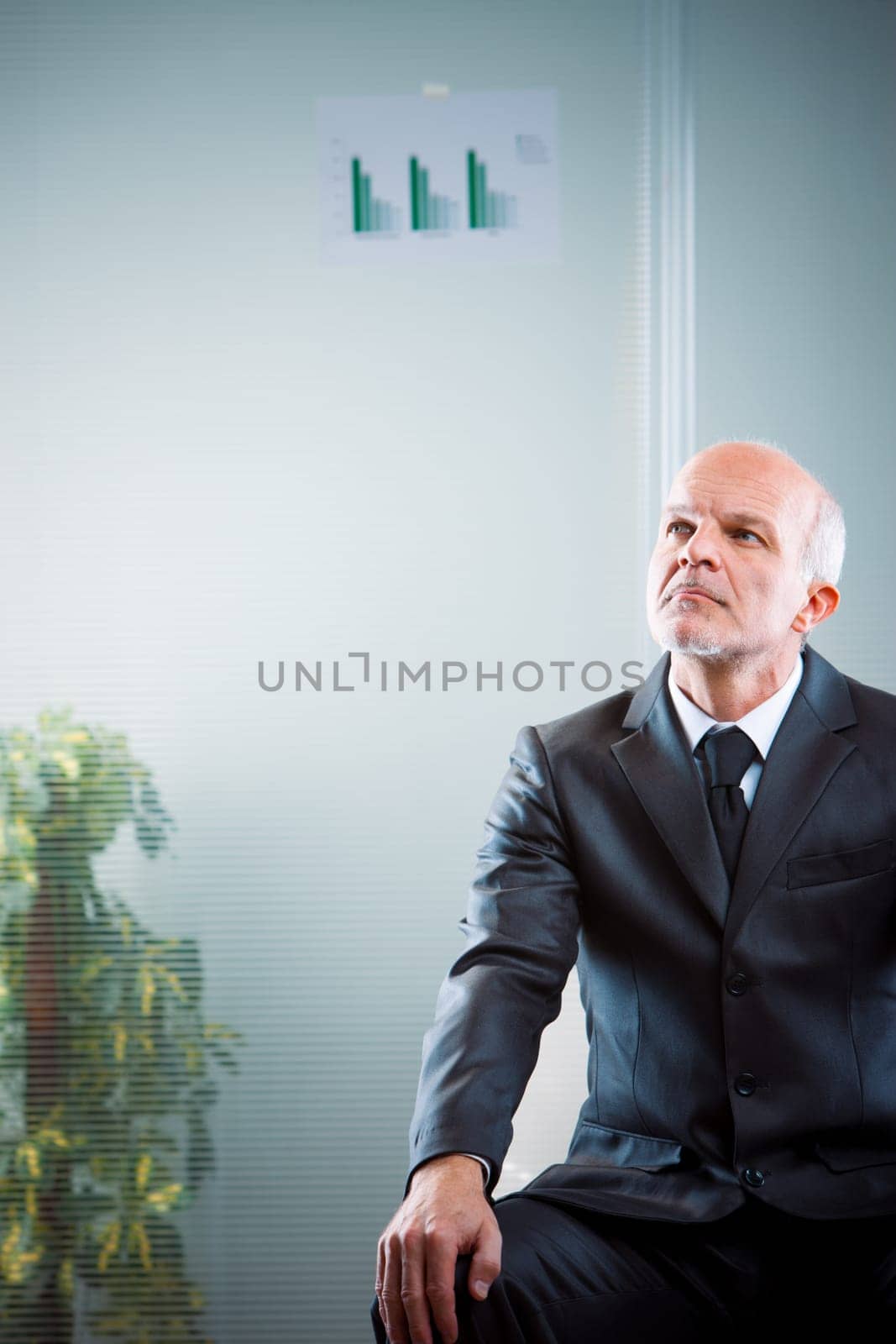businessman thinking about possibilities and directions