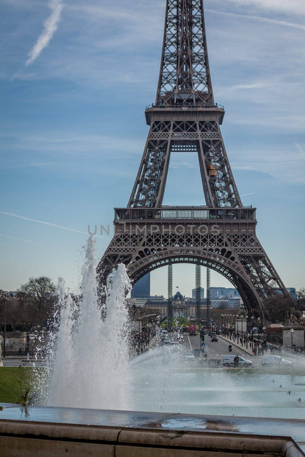 eiffeltower in paris landmark in front of blue sky in spring architecture view