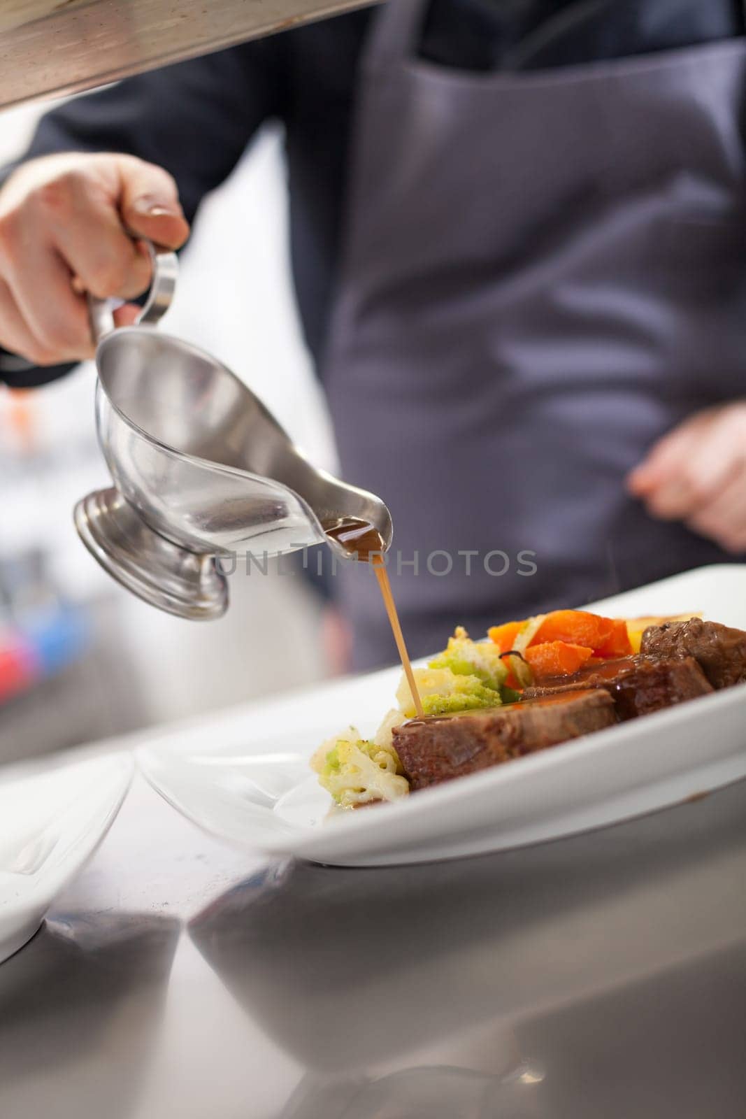 fresh fillet prepared with fine sauce in the restaurant kitchen gastronomy gourmet eat