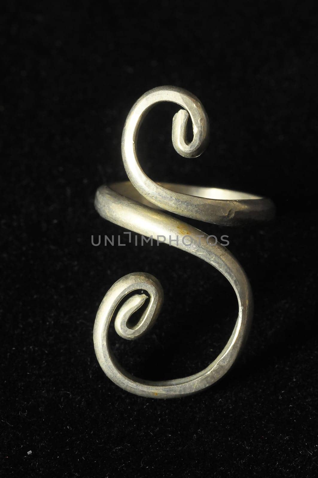 Handmade Silver Jewelry on a Black Background