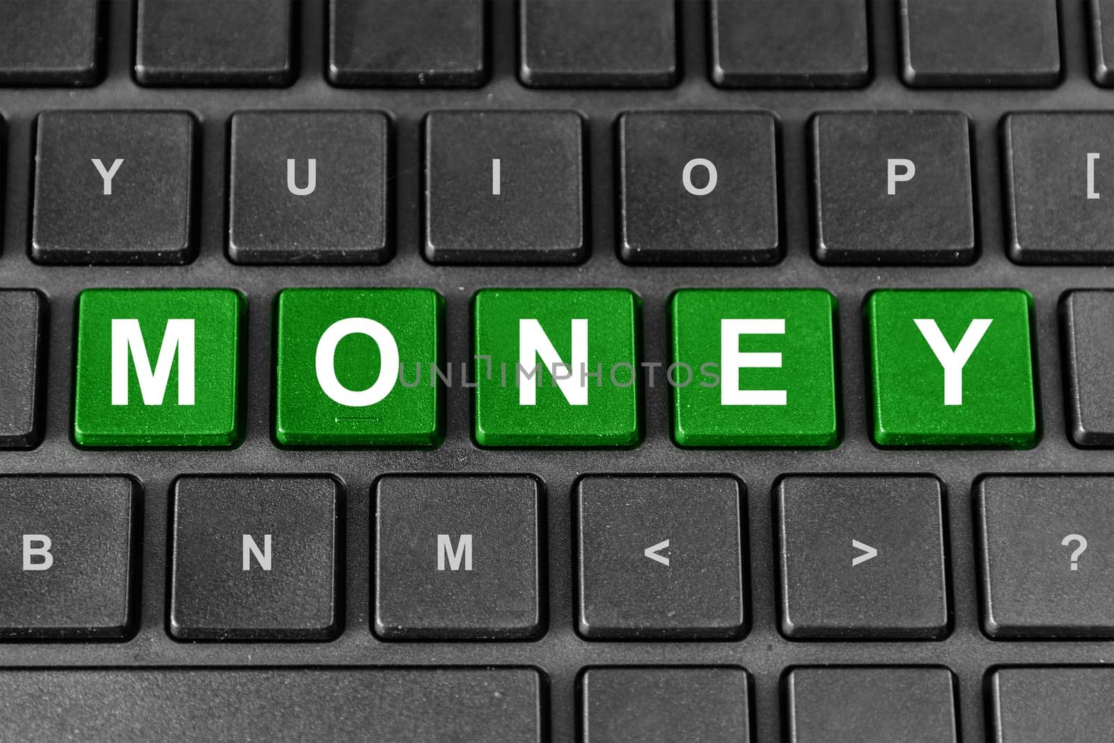 money green word on keyboard