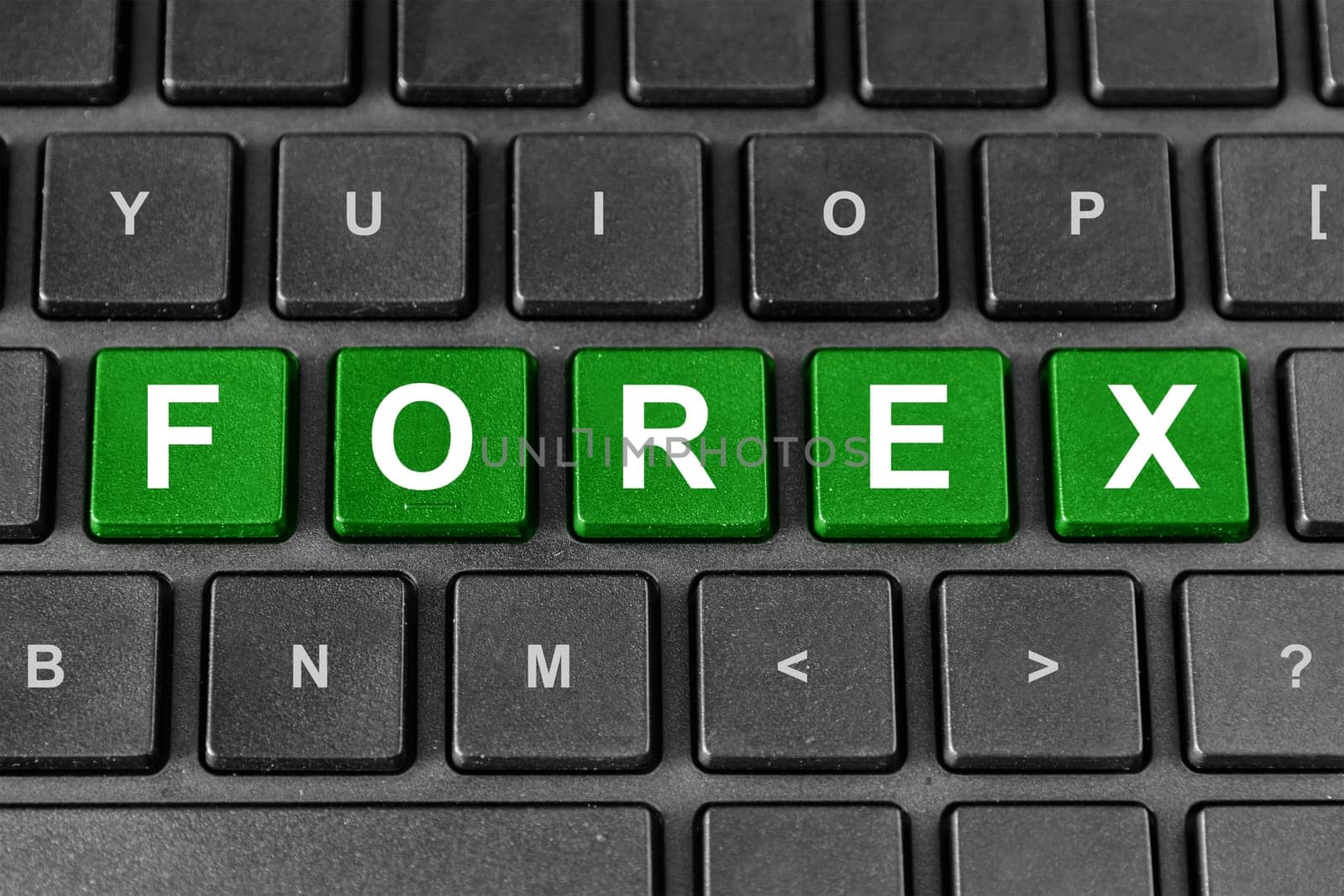 forex or foreign exchange word on keyboard, business concept