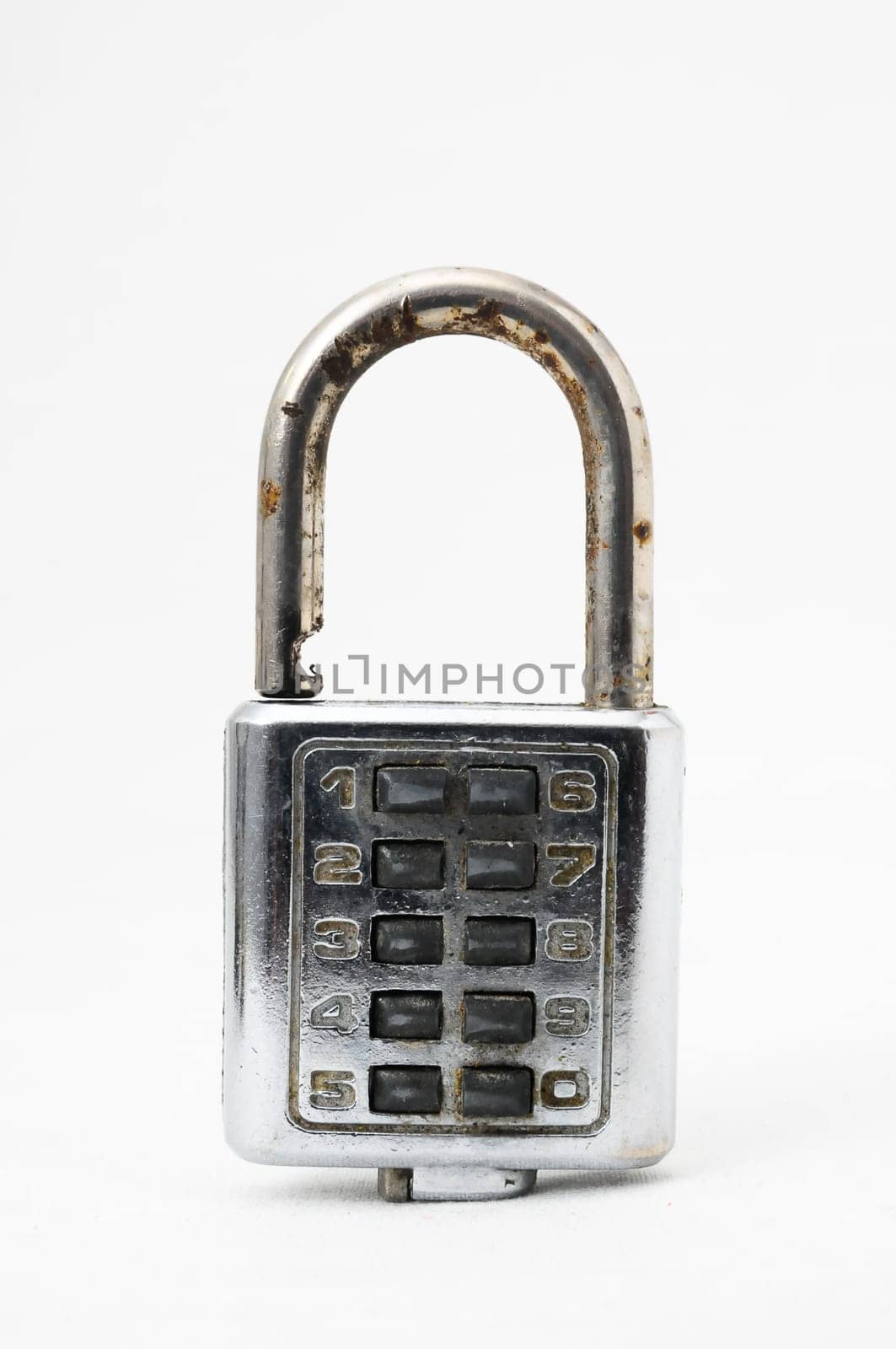 Vintage Used Combination Safe Lockon a White Background