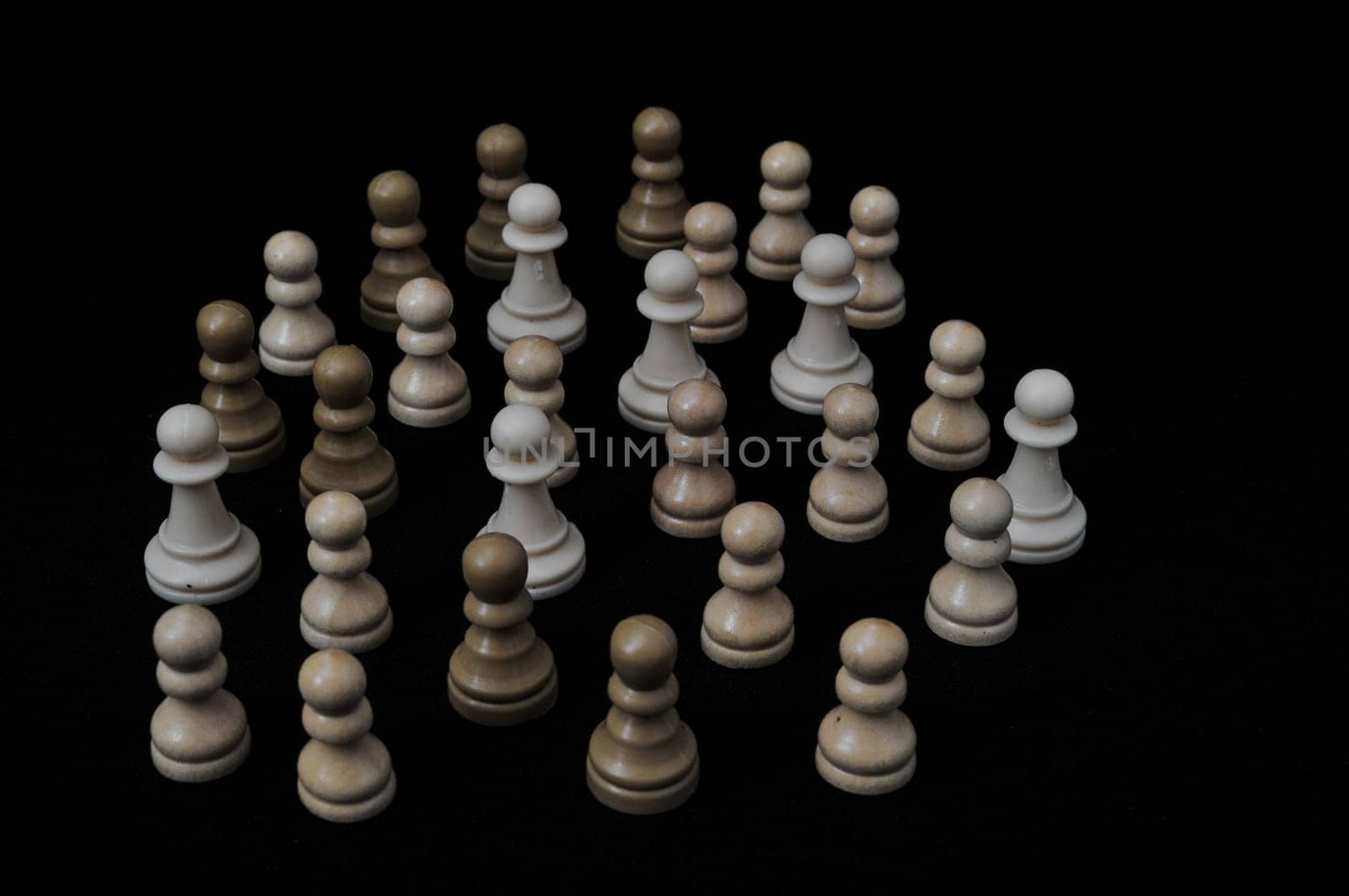 Globe And White Chess on a Black Background